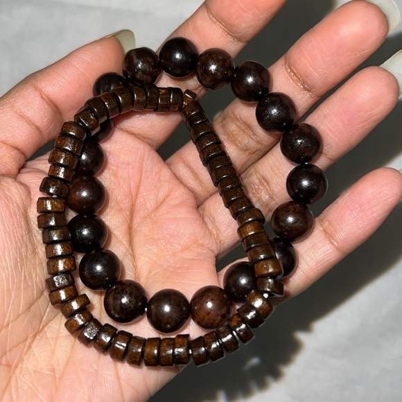 Dark Coffee Brown Beaded Bracelet - Picture 5 of 5